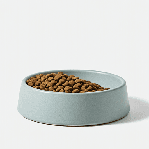 Matte green ceramic pet bowl by LUCK CLAWS.