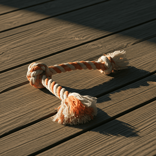 Compact natural cotton rope tug by LUCK CLAWS.